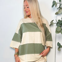 Drop Shoulder Striped Tee