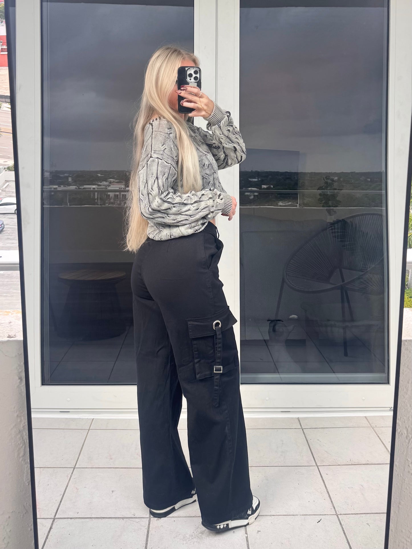 Black Grommet Cargo Pants