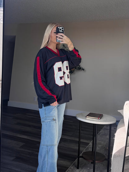 89 Red/ Navy Long Sleeve Jersey