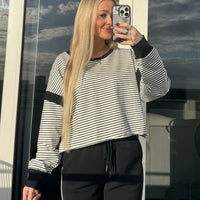 Striped Cutout Pullover