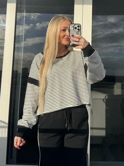 Striped Cutout Pullover