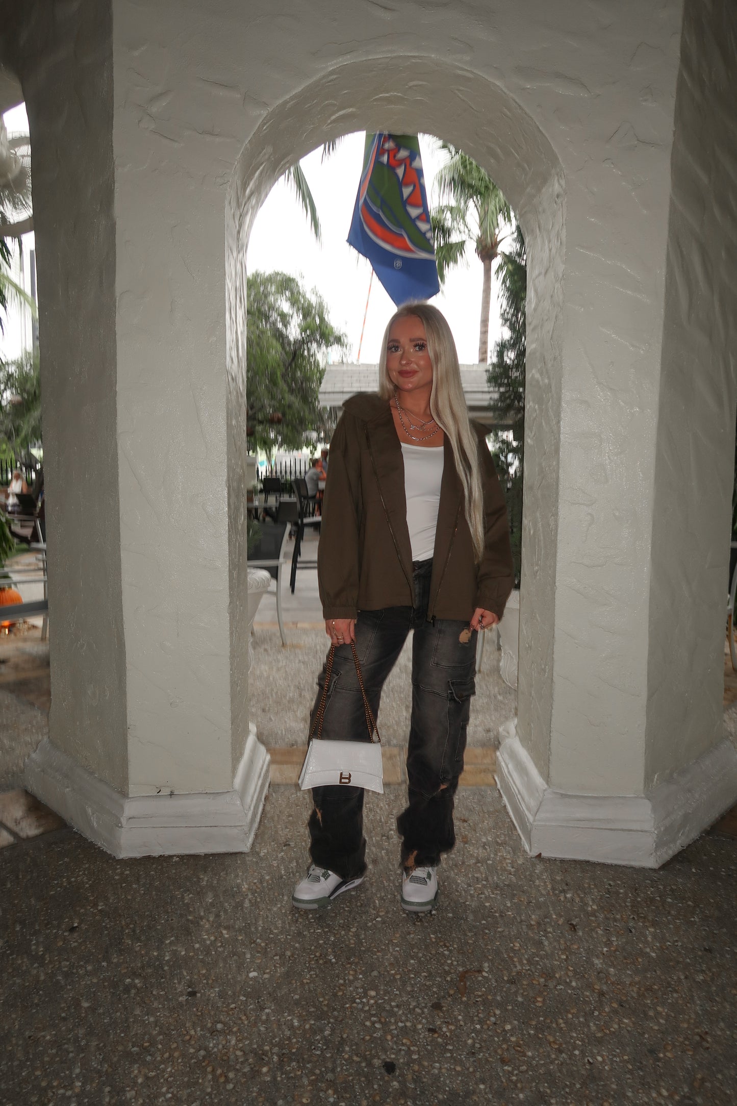 Olive Corduroy Collar Jacket