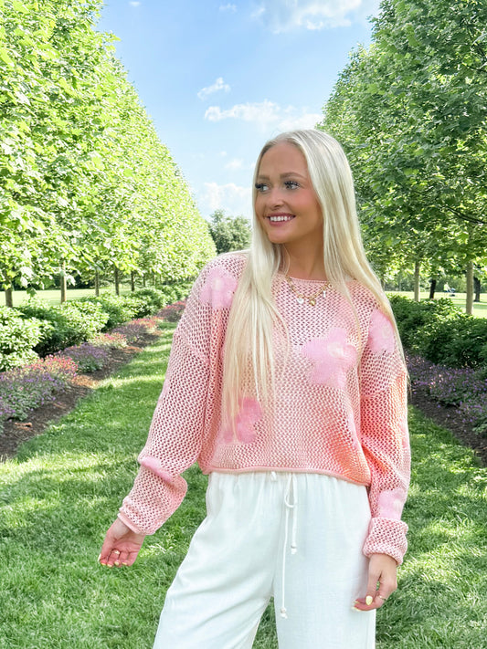 Petal Knit Sweater- Pink