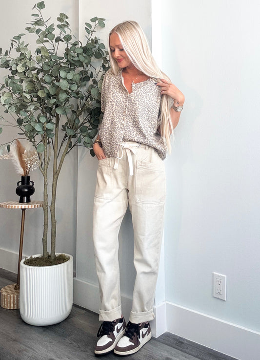 Vintage Wash Slim Barrel Pants