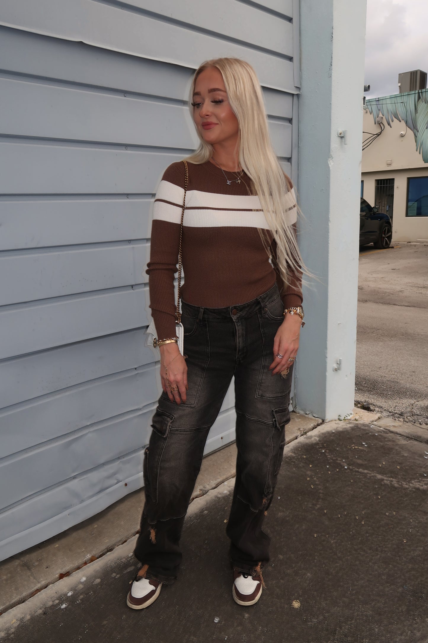 Brown Knit Long Sleeve