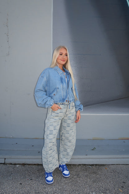 Denim Cargo Pocket Jacket