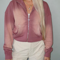 Washed Cross Zipper Jacket