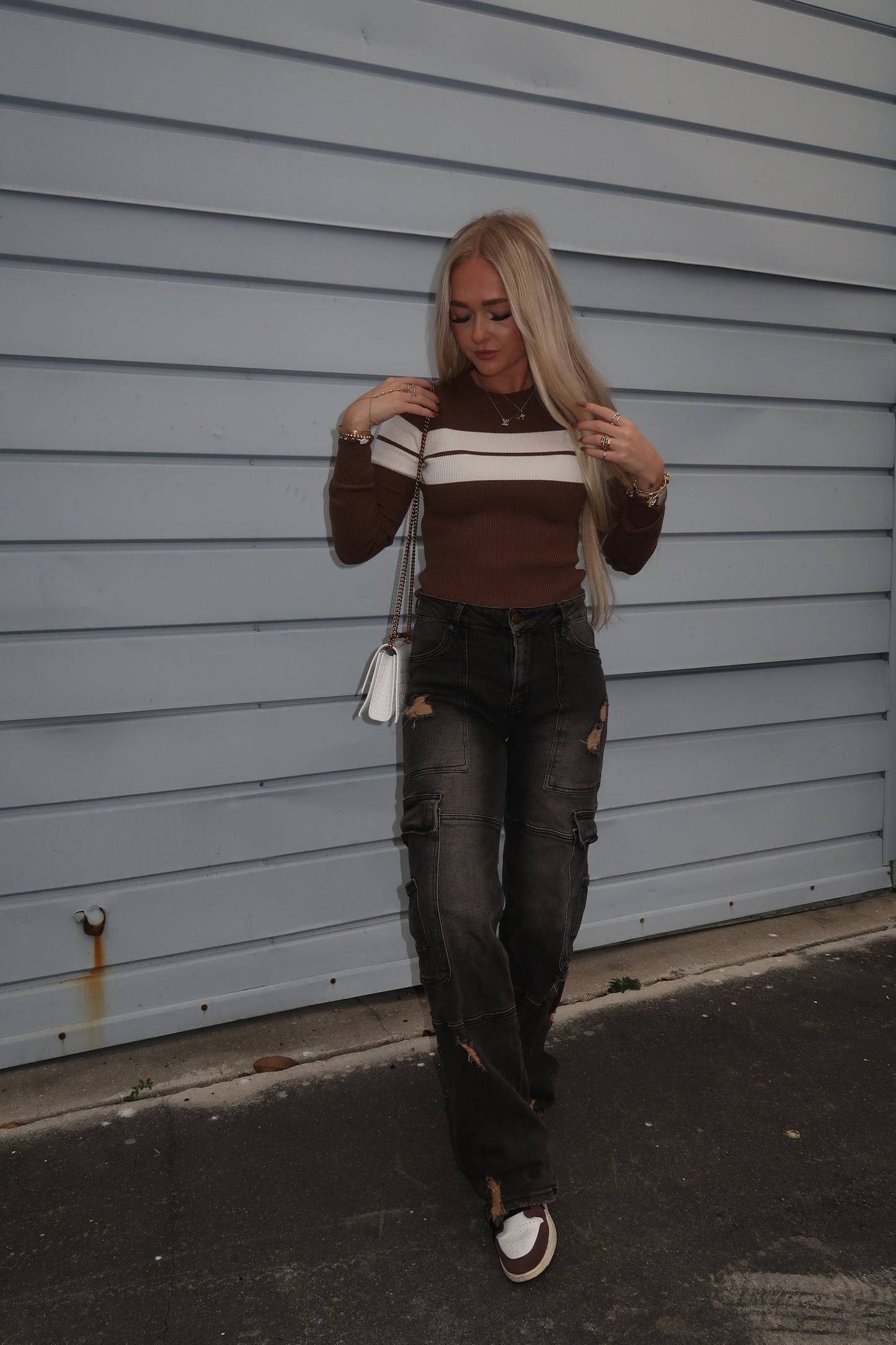 Brown Knit Long Sleeve