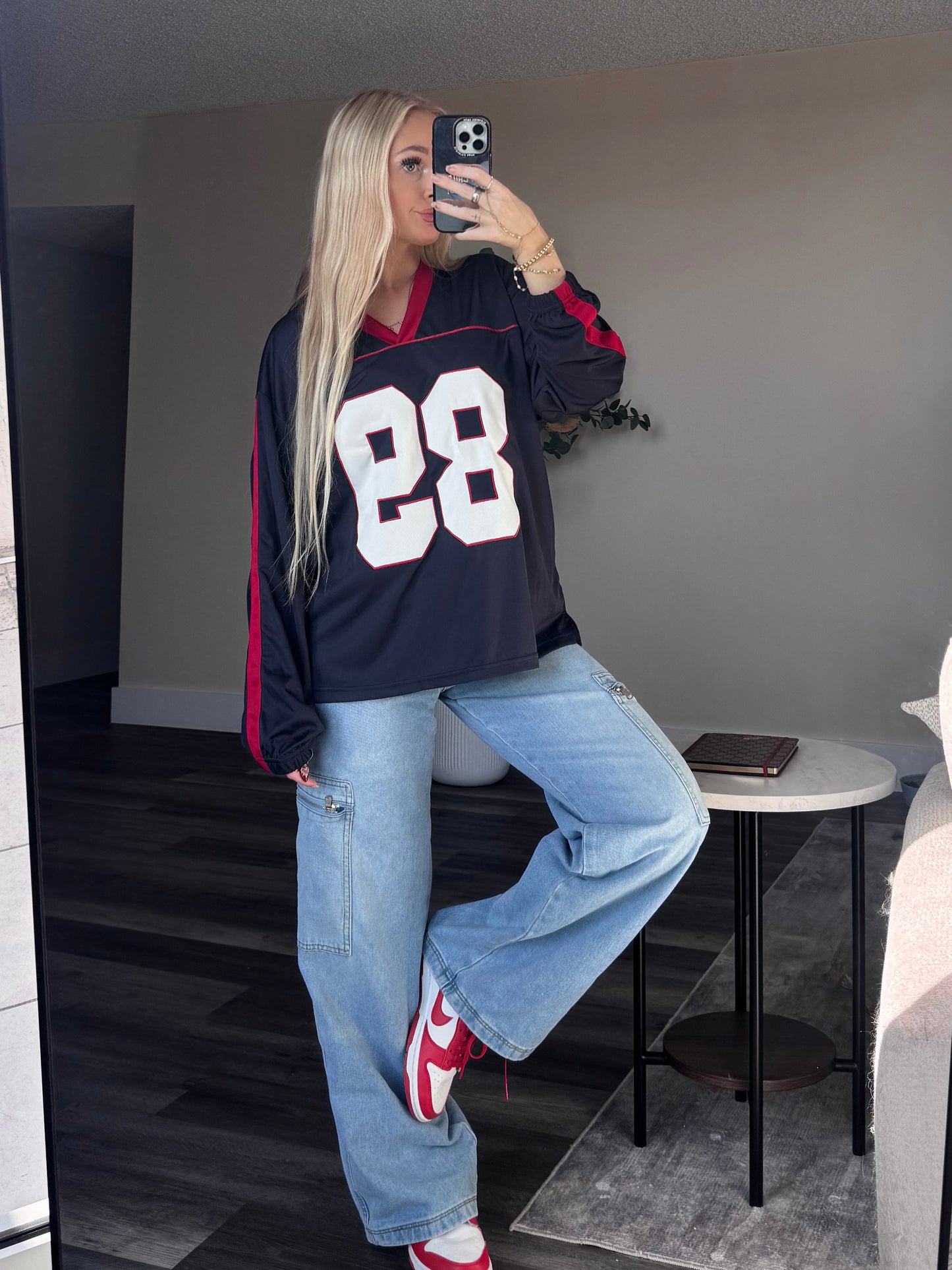 89 Red/ Navy Long Sleeve Jersey
