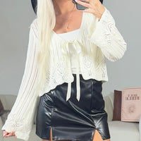 Dainty Dreams Laced Ribbon Cardigan