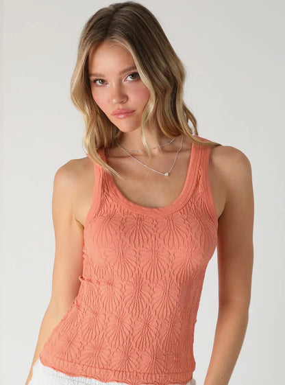 Nikki Reversible Terra Cotta Textured Tank