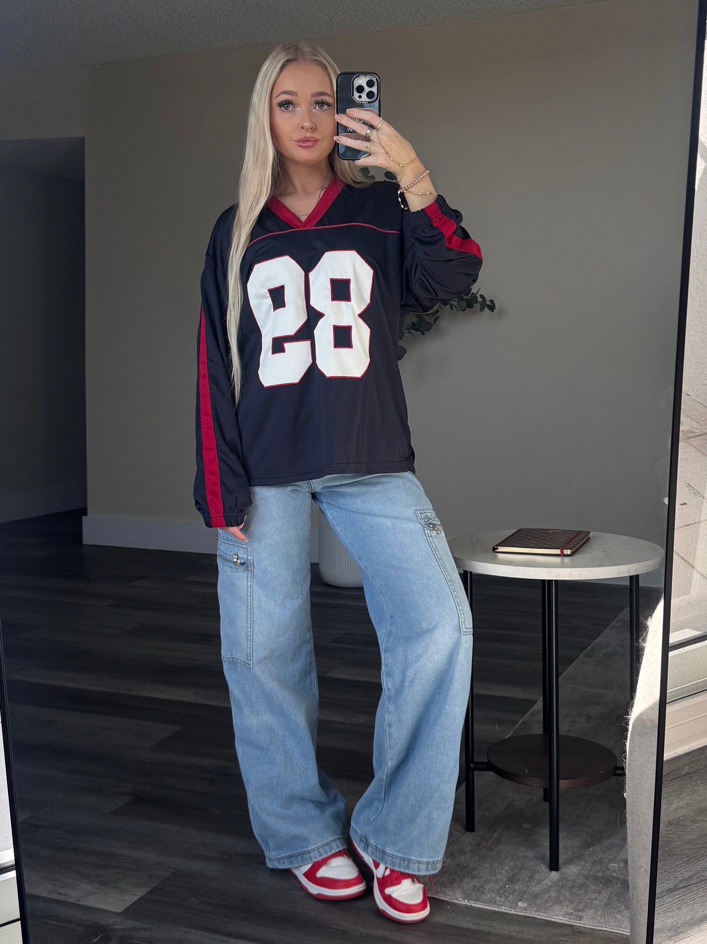 89 Red/ Navy Long Sleeve Jersey