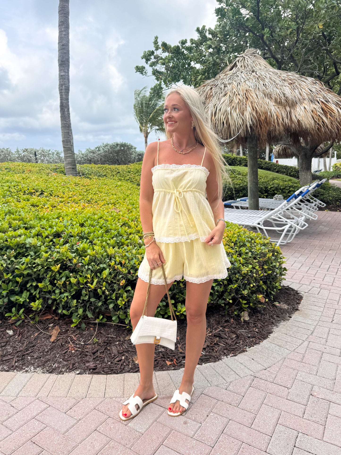 Pretty in Eyelet Set- Yellow