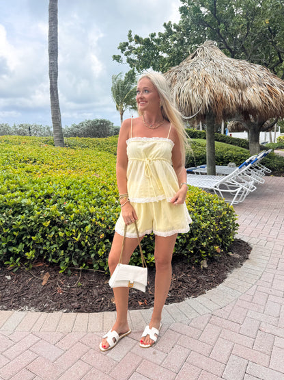 Pretty in Eyelet Set- Yellow