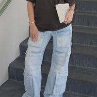 Multi Pocket Cargos- Blue