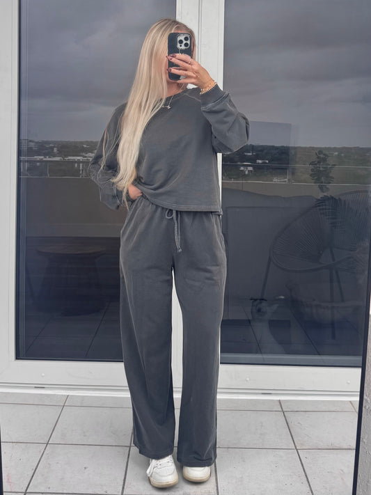 Charcoal Sweat Set