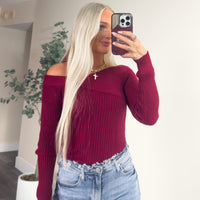 McKenna Knit Long Sleeve- Wine