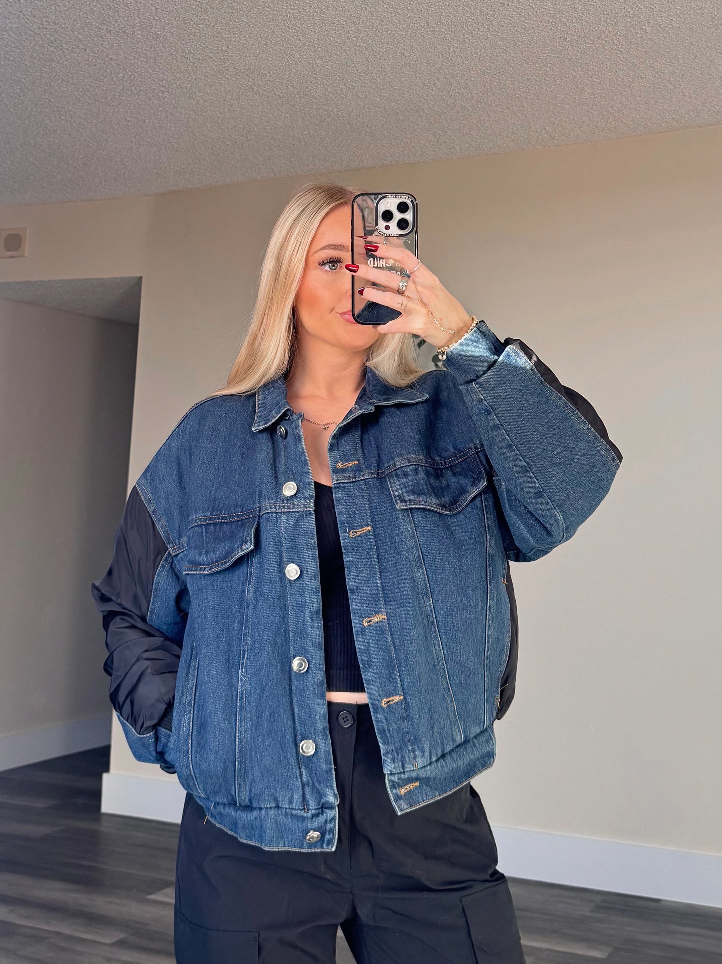 Denim Puffer Jacket