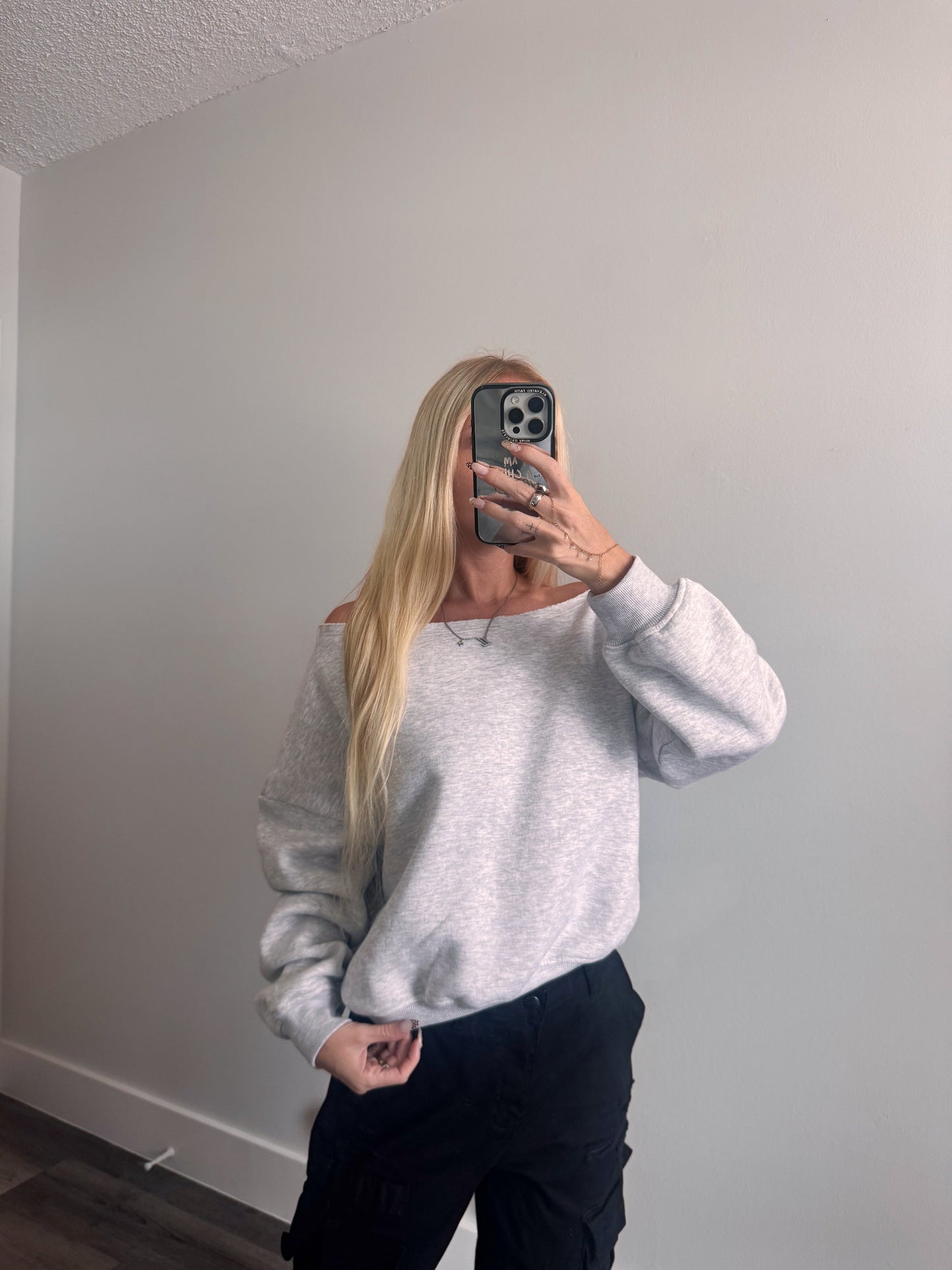 Do Not Disturb Off the Shoulder Sweatshirt