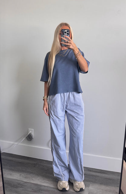 Blue French Terry Top