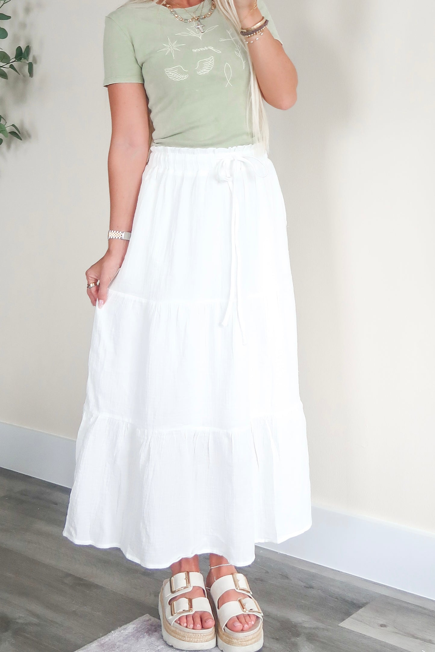 Boho Gauze Midi Skirt