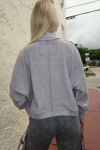 Brushed Hacci Mockneck