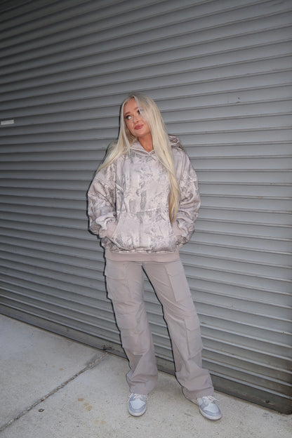 Grey Nylon Cargo Pants