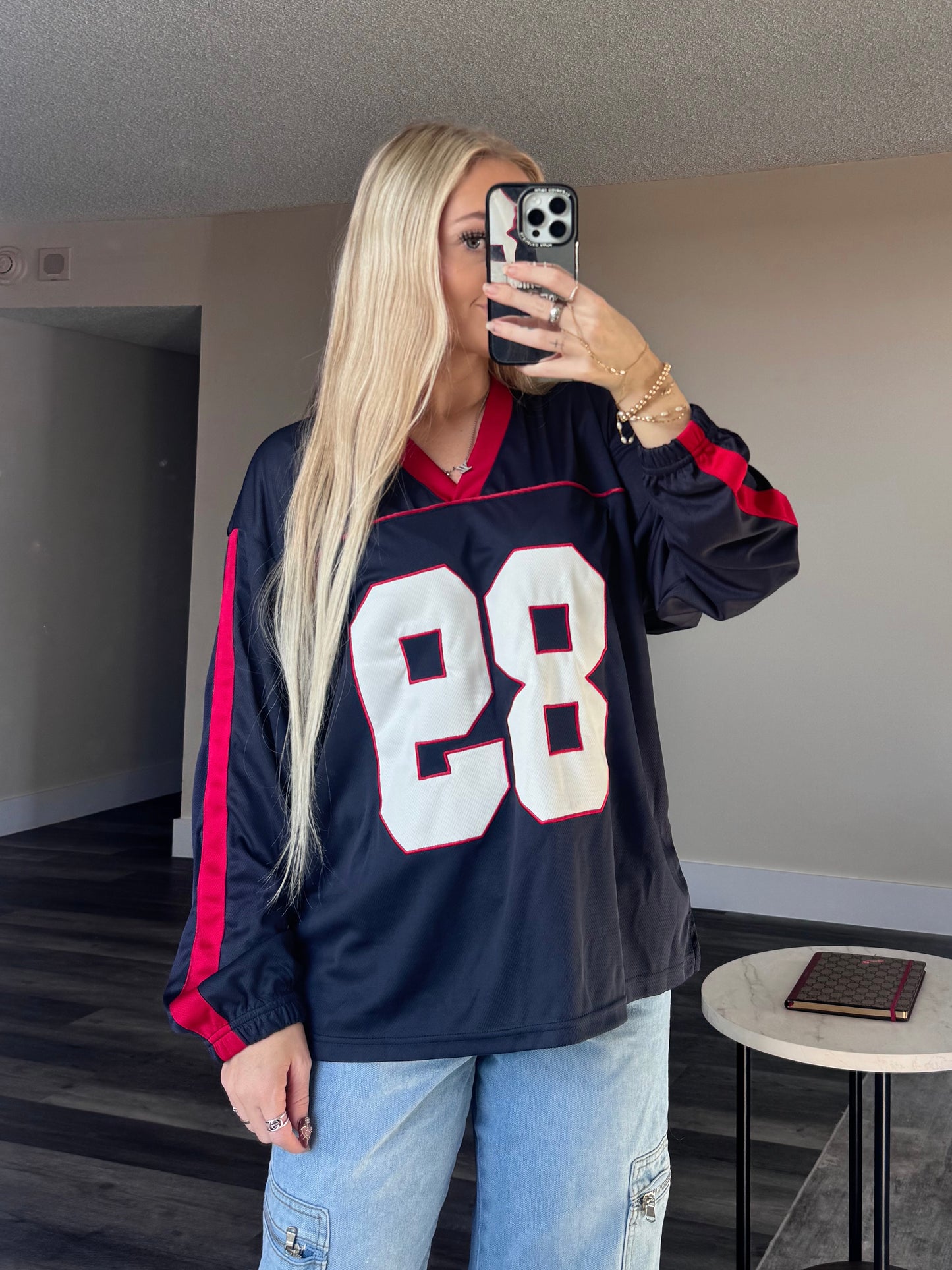 89 Red/ Navy Long Sleeve Jersey