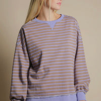 Brown/ purple stripe pullover