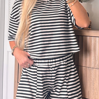Palm Springs Striped Set- Black