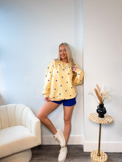 Blueberry Lemonade Polka Dot Sweatshirt