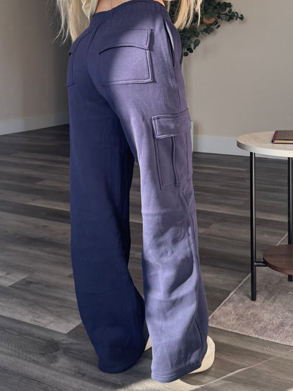 Navy Cargo Sweatpants