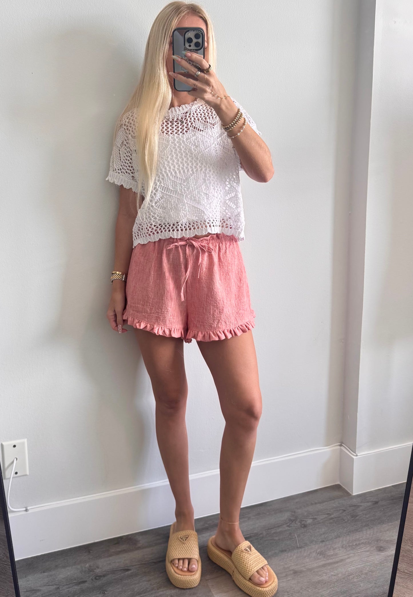 White Crochet Top