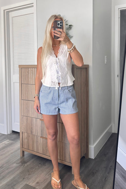 Haven Eyelet Tank- White