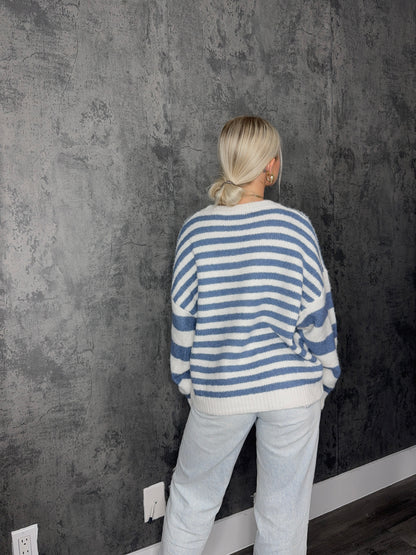Blue & White Striped Sweater