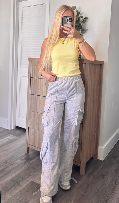Grey Cargo Sweatpants