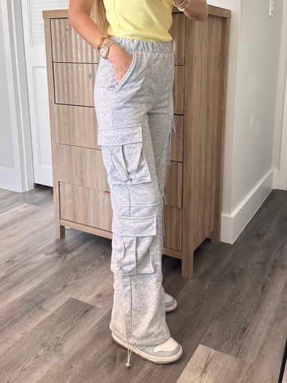 Grey Cargo Sweatpants